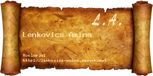 Lenkovics Amina névjegykártya